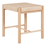 Tabouret Abano en bois de peuplier avec siège en corde de papier naturel