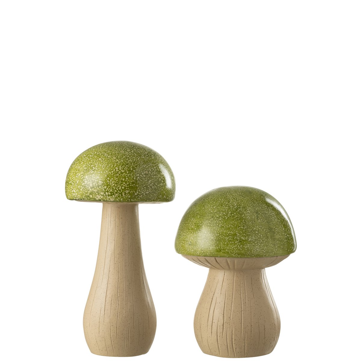 Décoration J-Line Champignon Vert - Lot de 2, vue de face
