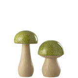 Décoration J-Line Champignon Vert - Lot de 2, vue de face