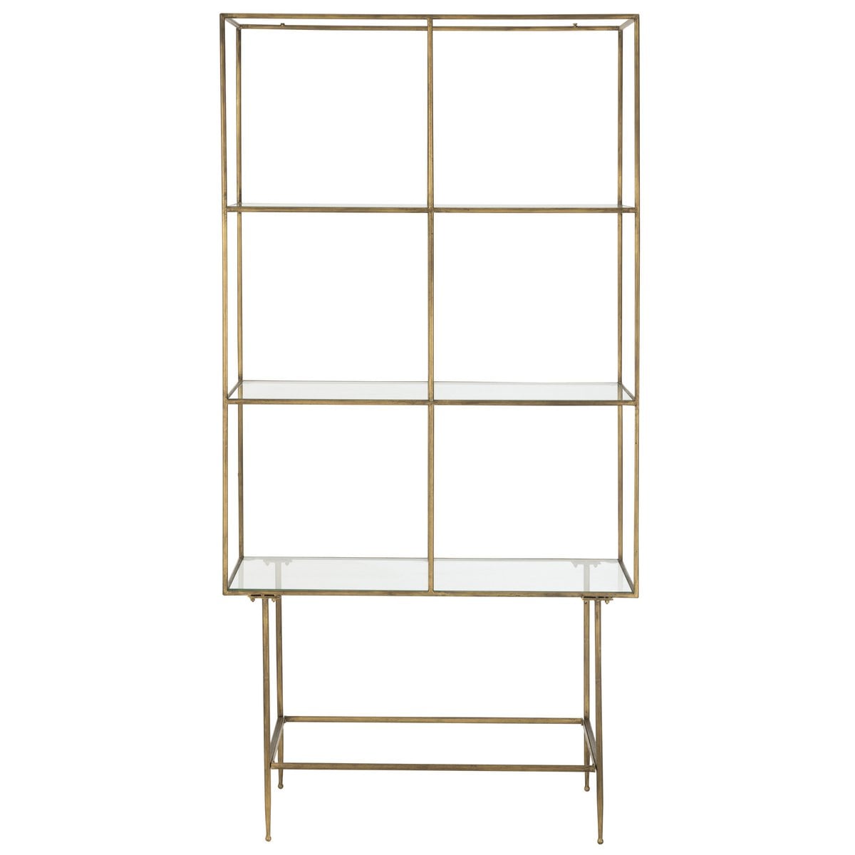 Étagère J-Line 3 niveaux - métal/verre - or