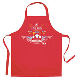 Tablier de cuisine enfant Je prends les commandes Rouge, design ludique et coloré