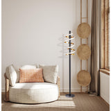 LED lampe debout "Belleza", lampadaire en métal moderne et le plastique en noir, or et blanc, avec des LED fermement intégrées, 140 haut, éclairage pour le salon, la salle à manger, la chambre ou le bureau.