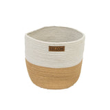 Panier Tarifa M en rotin naturel et blanc, élégant et pratique