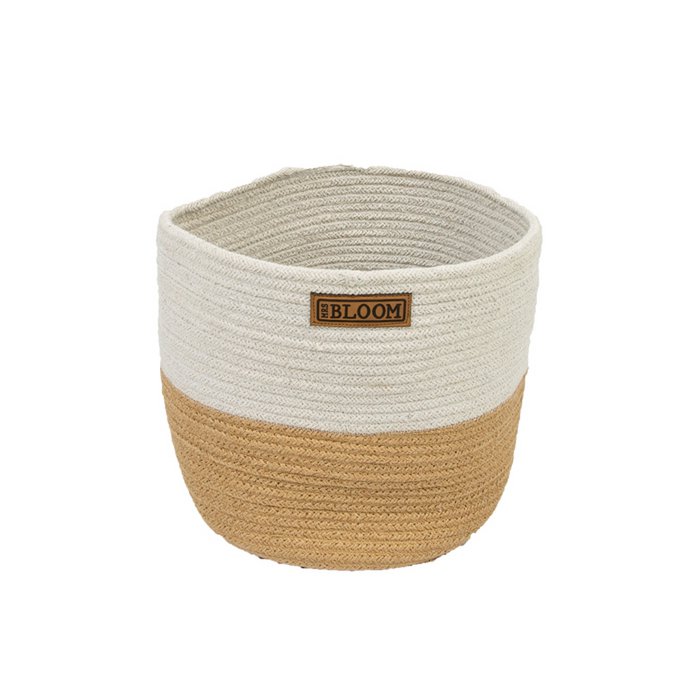 Panier Tarifa M en rotin naturel et blanc, élégant et pratique