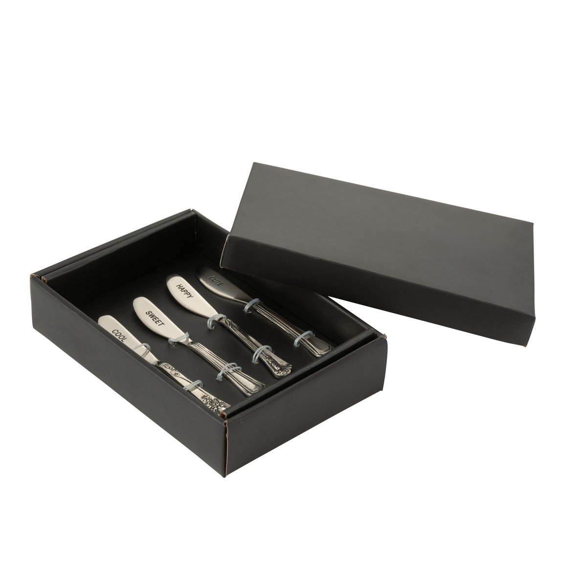 Couverts J-Line en laiton argenté - lot de 4, élégance et design