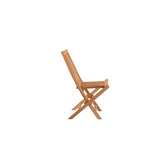 Chaises de jardin en teck, lot de 2, vue latérale