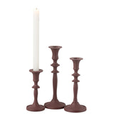 Bougeoir J-Line en aluminium marron châtaignier, vue de face