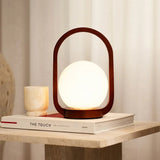 Lampe sans fil en bois marron châtaignier Skye