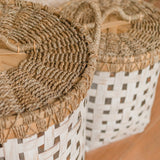 Détail du tissage ajouré du panier à linge IRAYA