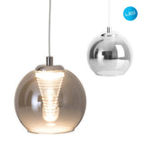 La lampe suspendue à LED "Vaso", lampe à pentence en métal et en verre en anthracite, avec des LED fermement construites, lampe suspendue pour la salle à manger et le salon avec un Øvon 14,5 cm.