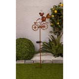 Brochette de terre solaire LED Brown H: 88 cm, pour l'extérieur, la brochette de terre en métal et en plastique en marron, avec LED intégrée