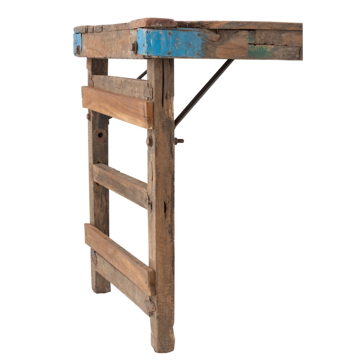 Console J-Line Bois Vieilli Recyclé Marron - Vue d'angle