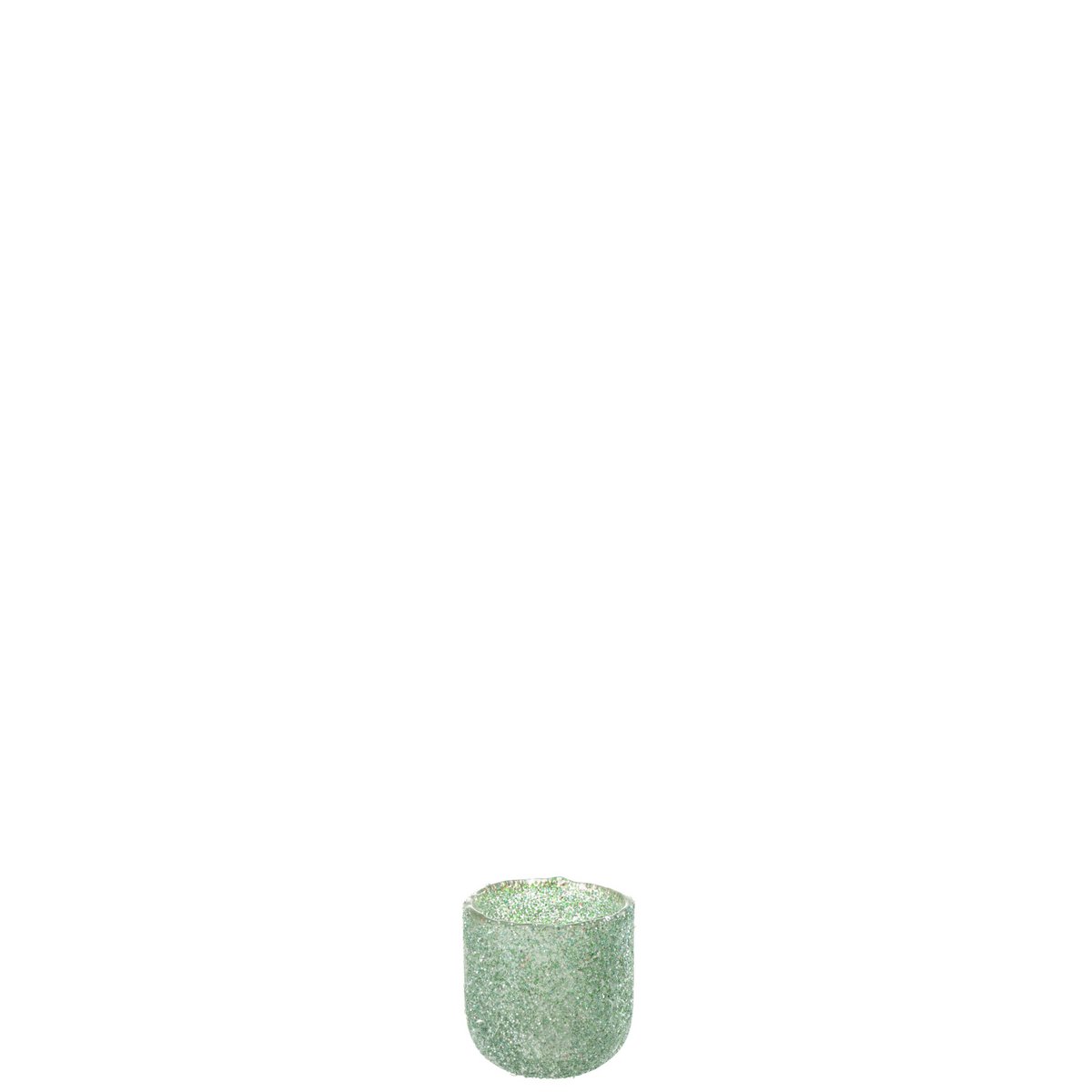 Bougeoir J-Line Fore en verre vert - mise en scène décorative
