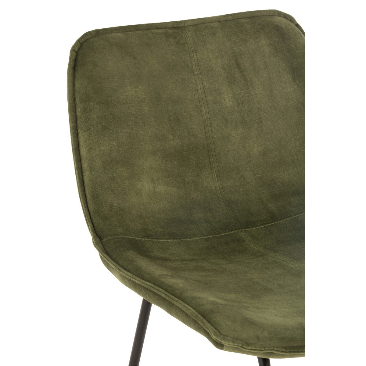 Chaise de bar Laurent en métal et textile vert vue de côté