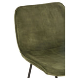 Chaise de bar Laurent en métal et textile vert vue de côté
