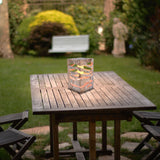 LED DÉCORATIVE Solar à LED "Hilda", 12,3 x 12,3 cm, 20 cm de haut, en plastique de haute qualité, finition en marbre brun-beige, LED intégrée, blanc chaud