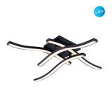 LED Plafond "Onda" S: 45 cm, plafond en métal et en plastique en noir "LED fixe, éclairage pour le salon, salle à manger ou bureau 45 x 45 cm