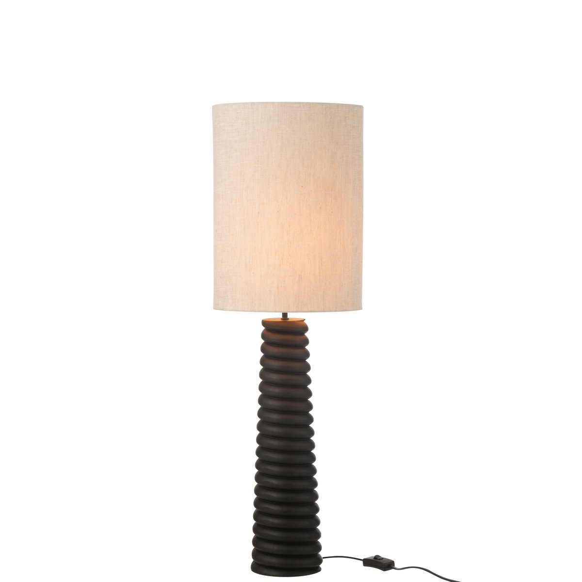 Lampe J-LIGNE LAMBRE Ailanthus en bois noir et gris, vue de face