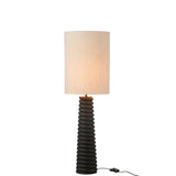 Lampe J-LIGNE LAMBRE Ailanthus en bois noir et gris, vue de face