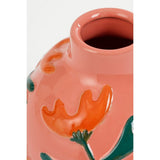 Vue latérale du vase Ava Rose, couleur rose éclatante