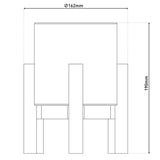 Lampe ackitique "Madita" 19 cm de haut, en blanc / nature, avec LED intégrée, dimmable avec capteur tactile