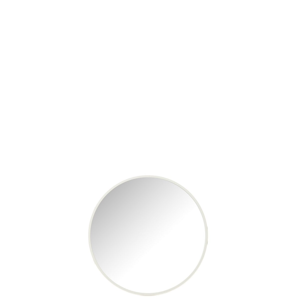 Miroir rond J-Line Liline en verre et métal blanc, Ø 40 cm