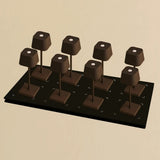 Lot de 8 lampes de table rechargeables marron moka avec station