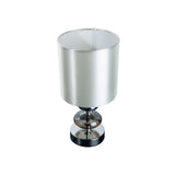 Tissu, lampe de table "Mali", lampe de table en métal et matériau textile, blanc, avec douille E14, pour salle à manger, salon, couloir ou bureau, lampe de table pour salon ou salle à manger, lampe de chevet 28,5 cm de haut