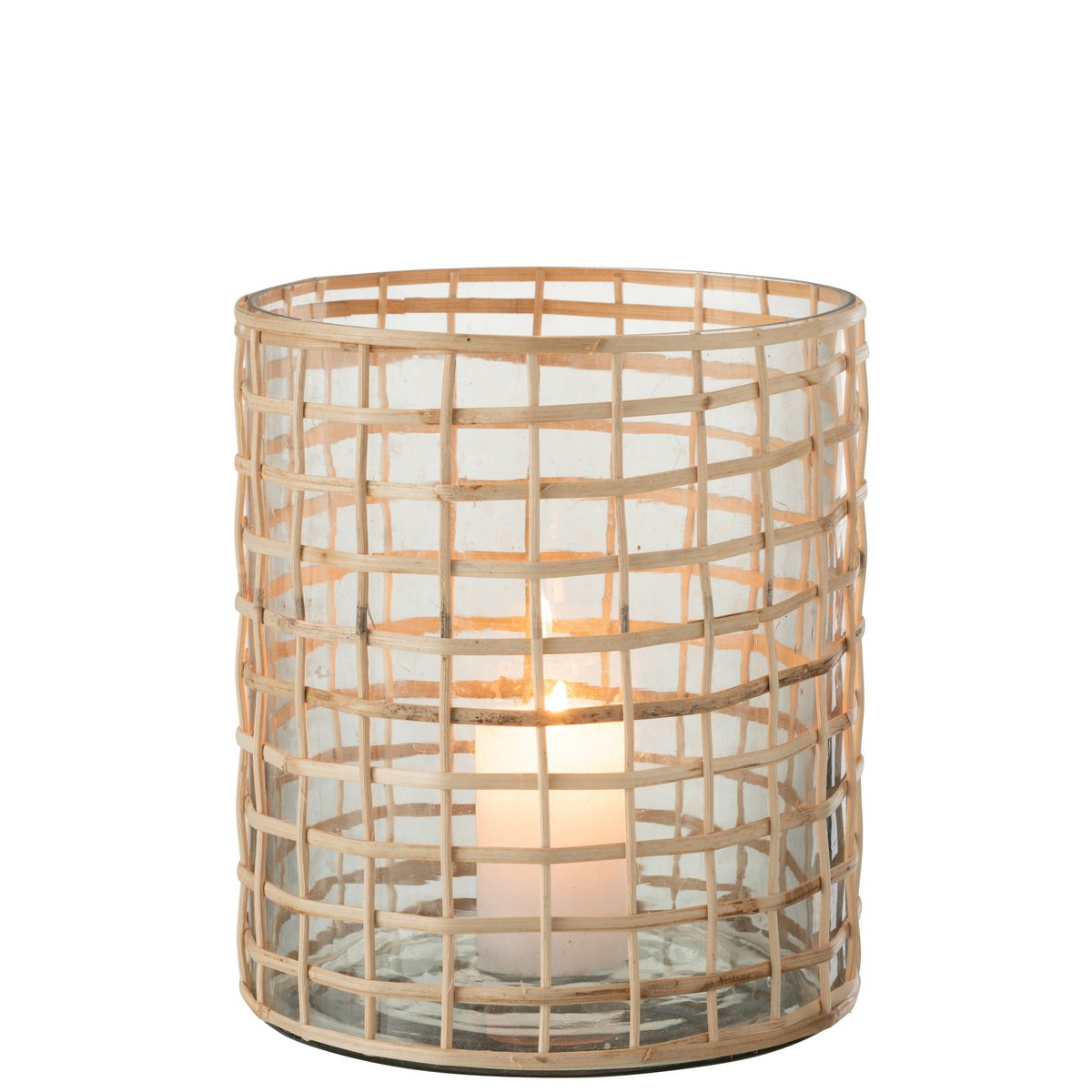 Lanterne J-Line Violet Breed en verre, vue de face