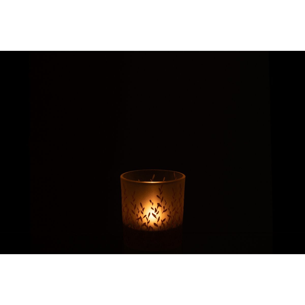 Détail du verre transparent du support T-Light Sally