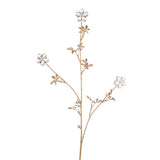 Détail de la branche fleurs cristal J-Line, finition dorée raffinée