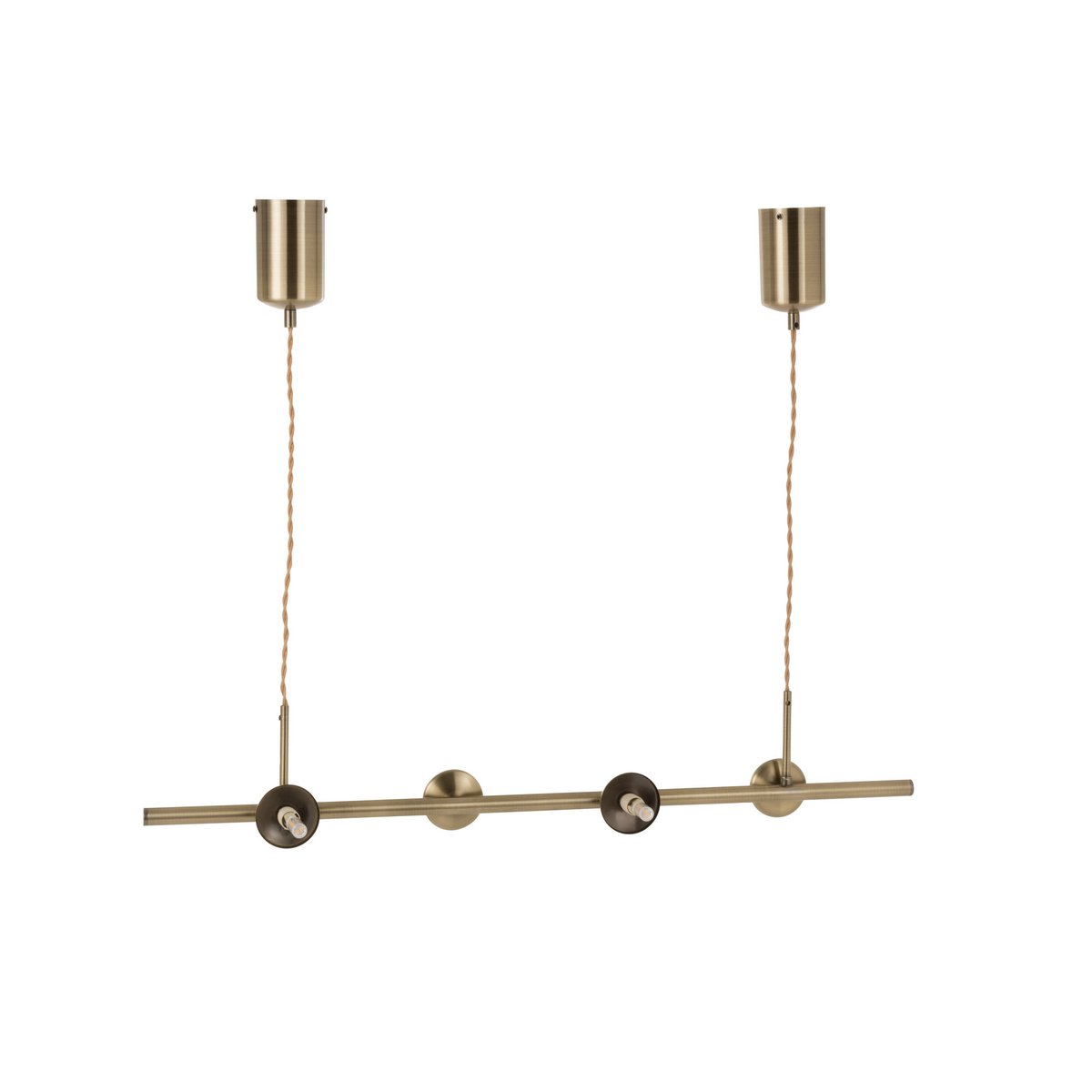 Suspension J-Line Yuks 4 Lampes en laiton doré, vue d'ensemble