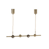 Suspension J-Line Yuks 4 Lampes en laiton doré, vue d'ensemble