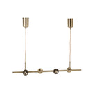 Suspension J-Line Yuks 4 Lampes en laiton doré, vue d'ensemble