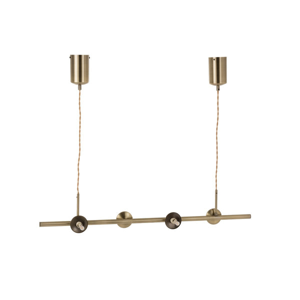 Suspension J-Line Yuks 4 Lampes en laiton doré, vue d'ensemble