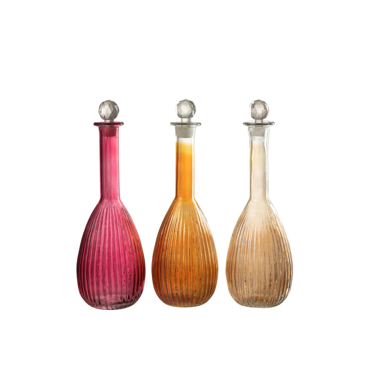 Carafe J-Line Stripes en verre rouge, détail du design