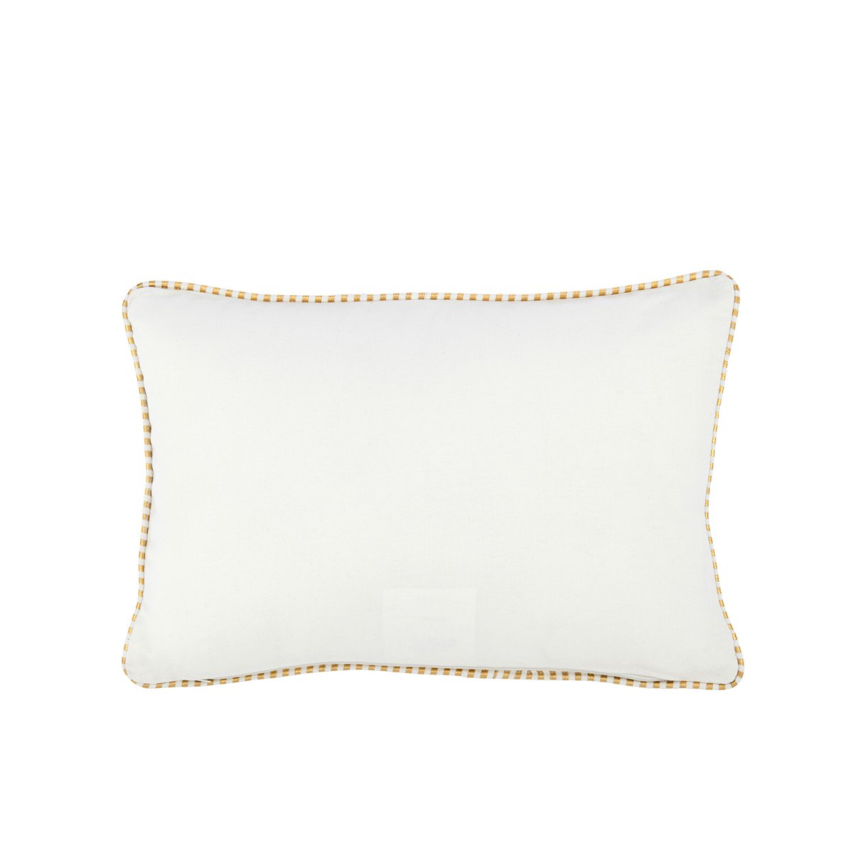 Coussin Bonheur J-Line en textile blanc et or, élégant et confortable.