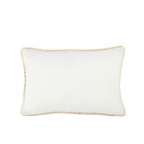Coussin Bonheur J-Line en textile blanc et or, élégant et confortable.