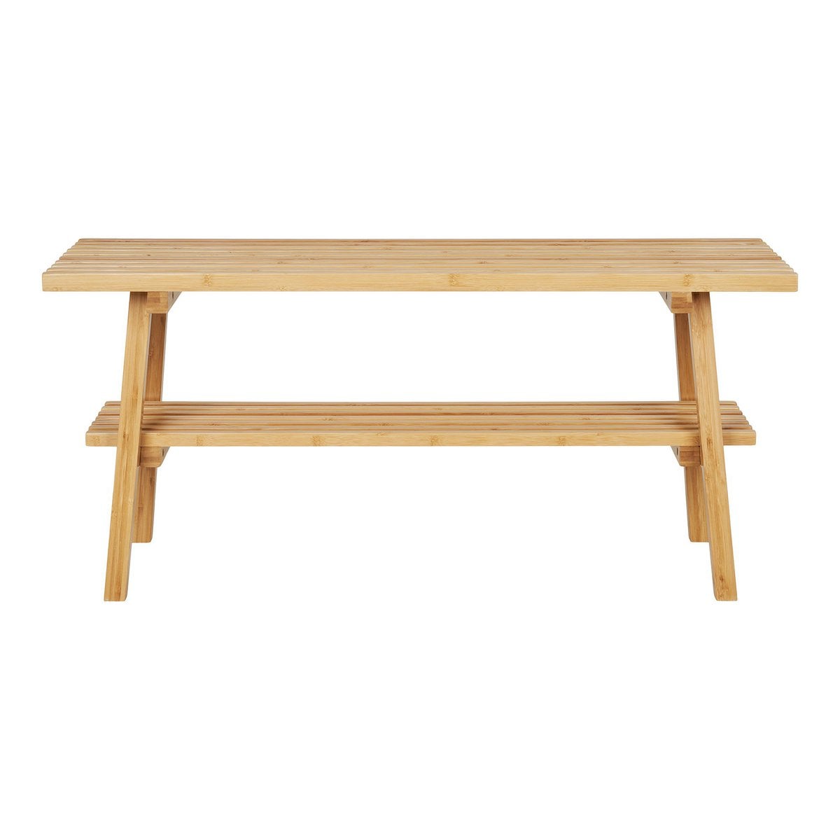 Banc de braises en bambou naturel, vue de face