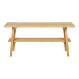 Banc de braises en bambou naturel, vue de face