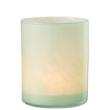 Bougeoir Jade J-Line en verre vert clair, vue de face