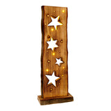LED WOOD-DECOLUM Lune / étoiles de 60 cm de haut de Noël de haut en bois avec des LED fermement intégrées
