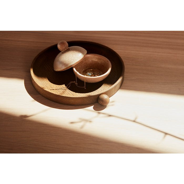Plateau en Bois Inka Rond - Petit - Foncé