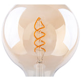 2 Set LED lampe E27 Version, 5 watt Ø 12,5 cm, métal et verre, ambre