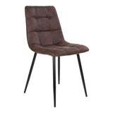 Chaise Middelfart en microfibre marron avec pieds en métal noir