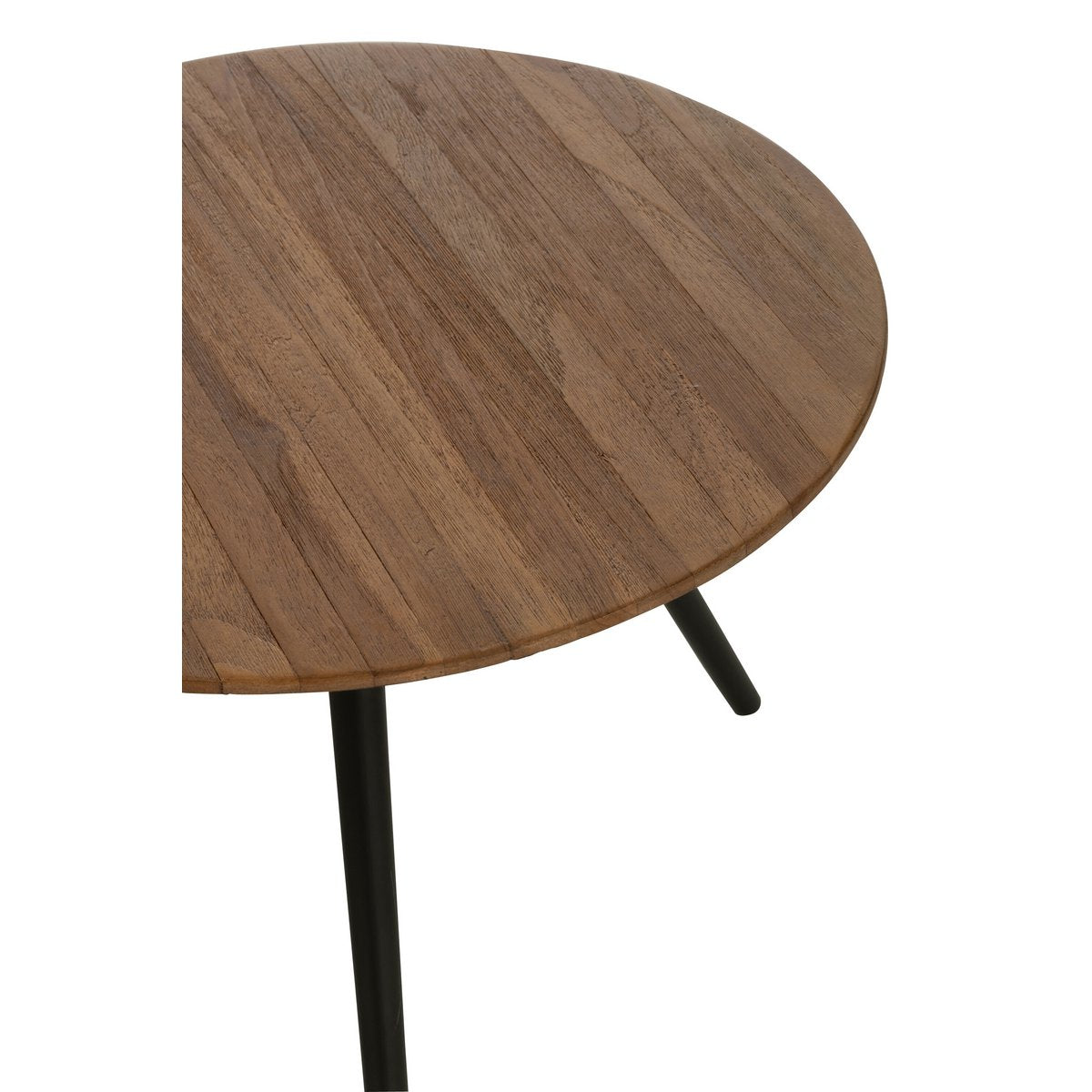 Table J-Line Ronde en Teck Recyclé - ambiance salon