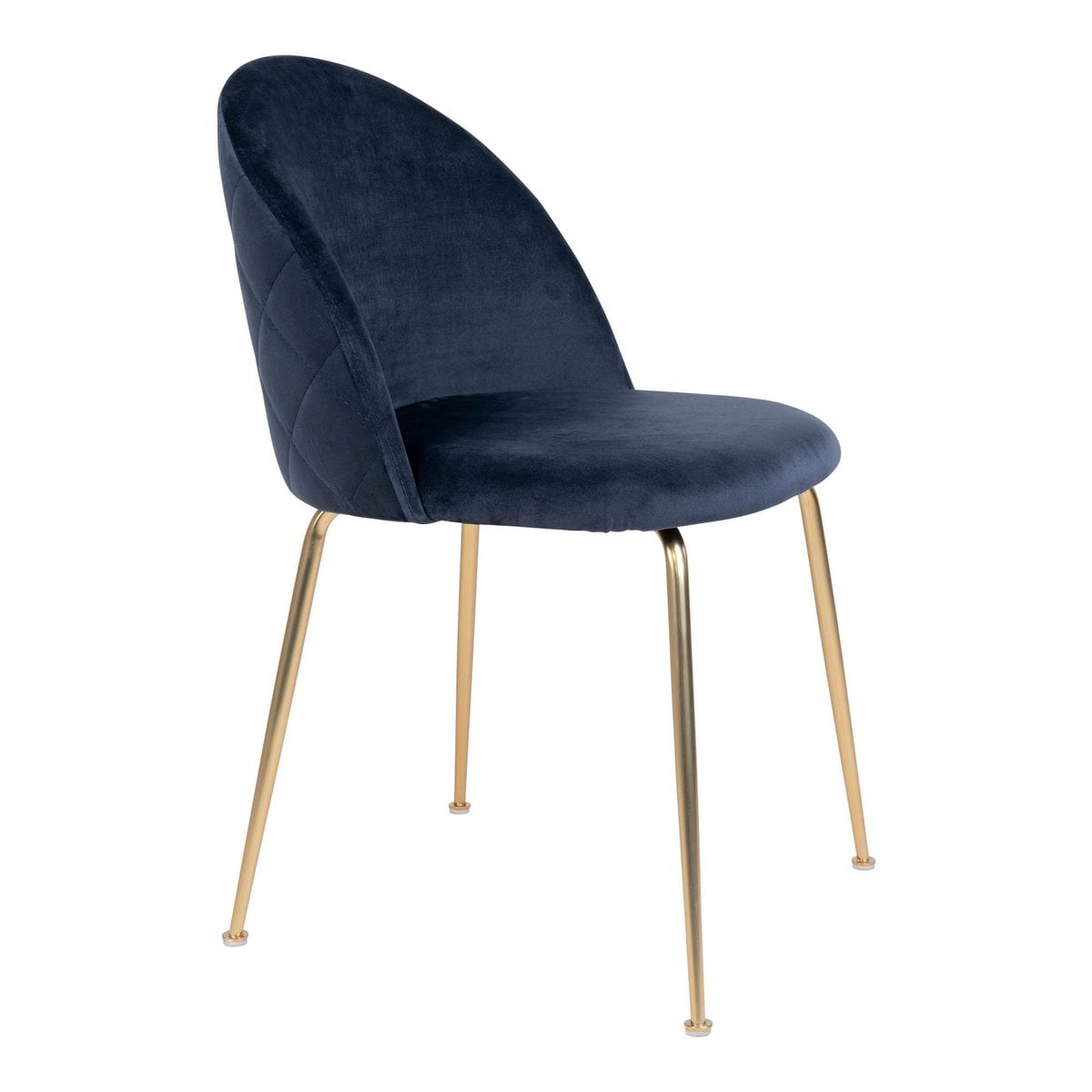 Chaise Geneve en velours bleu dans un décor de salle à manger moderne