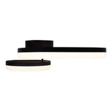 Plafond CCT LED "circulo" en métal noir et en plastique de couleur sable de 53 cm de long