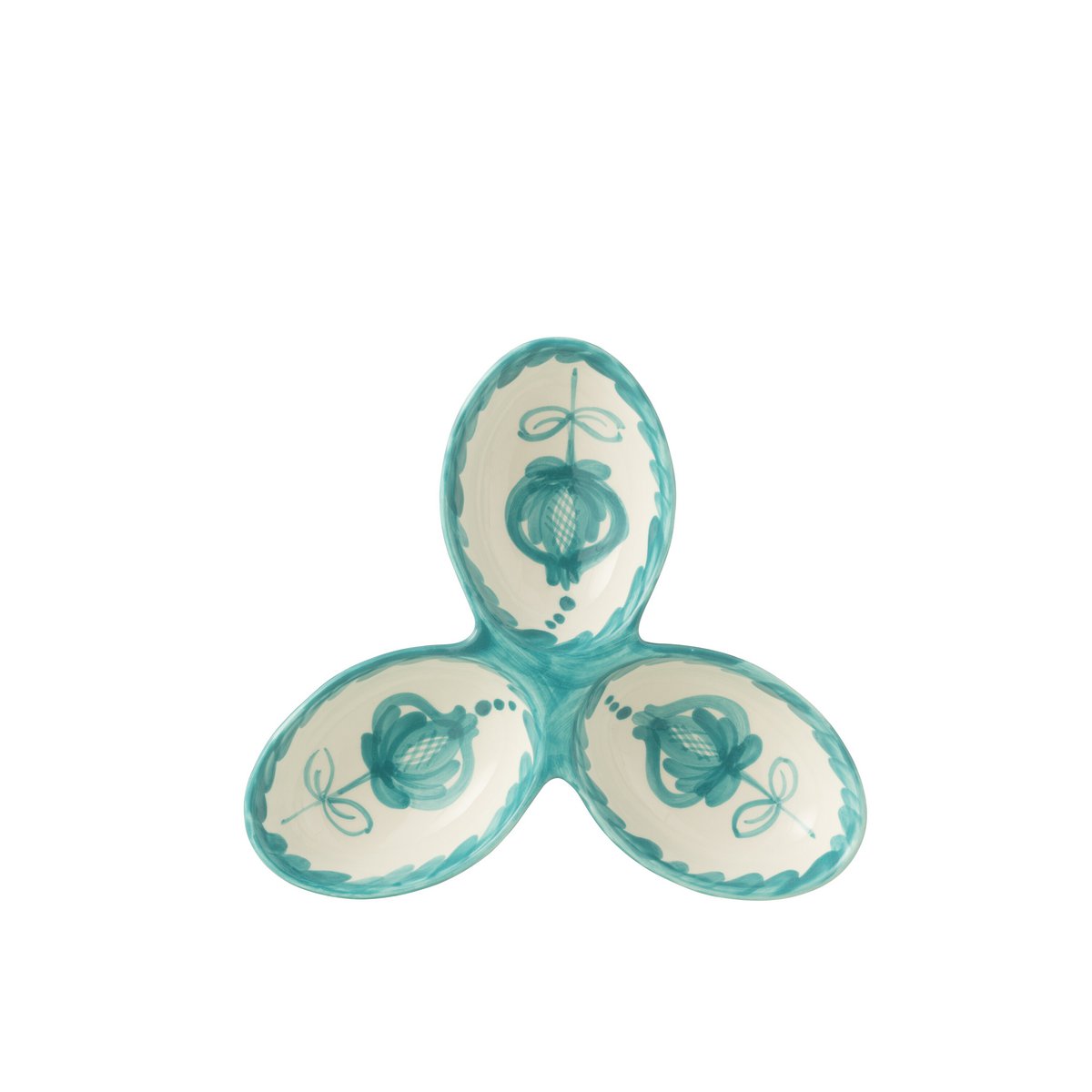 Détail de l'assiette J-Line Scale Grenade Clover - Artisanat en céramique colorée