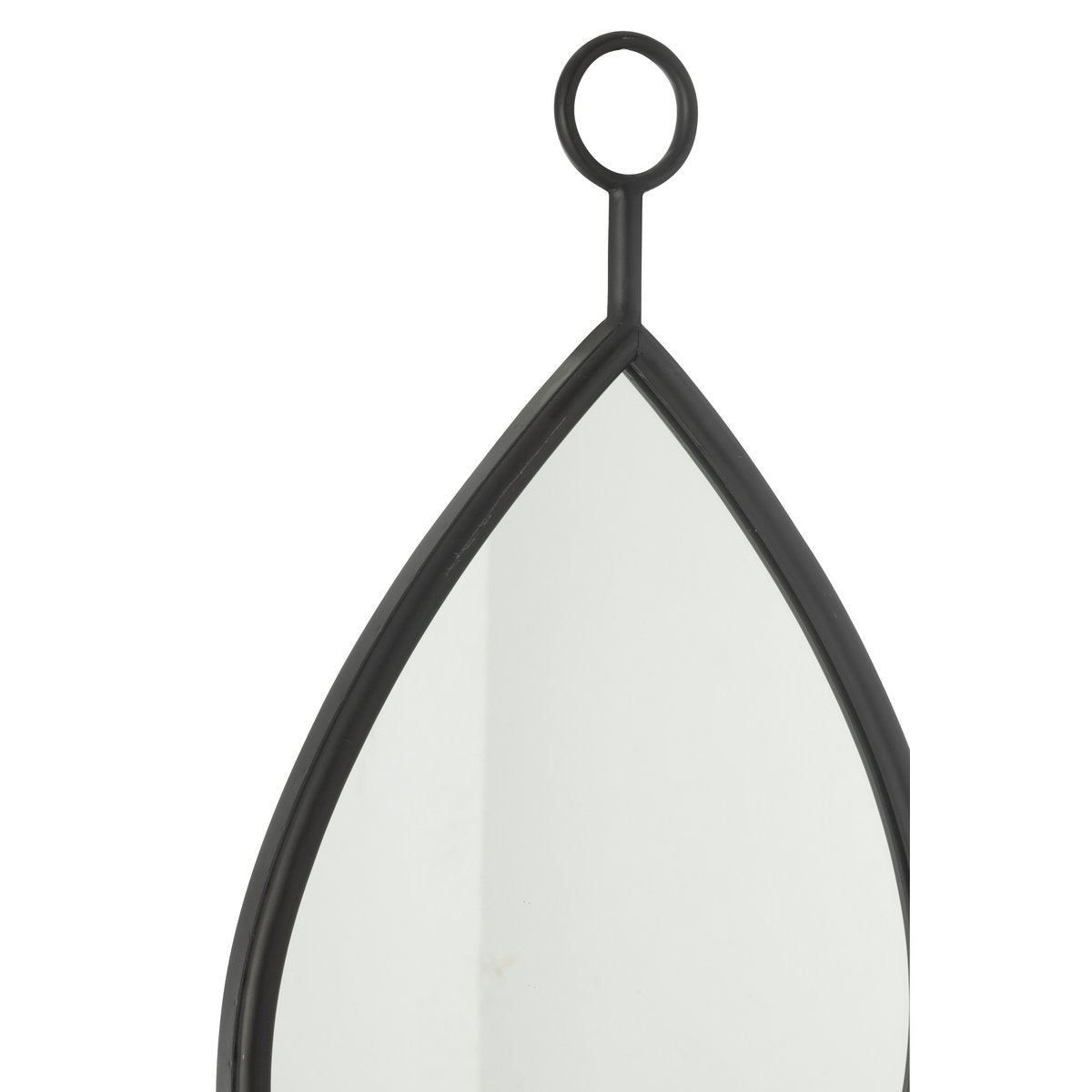 Miroir J-Line Spiegel Drop Noir - Vue avant avec reflet élégant